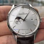 Perfect Replica Jaeger Lecoultre Master Ultra Thin Moonphase Silver Face Stainless Steel 40mm Watch